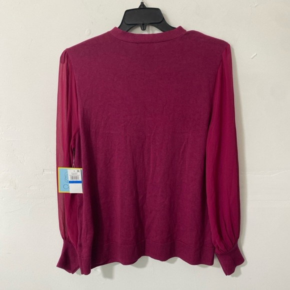 CeCe Women's Red Long-Sleeve Blouse Top Size XL - Picture 4 of 9